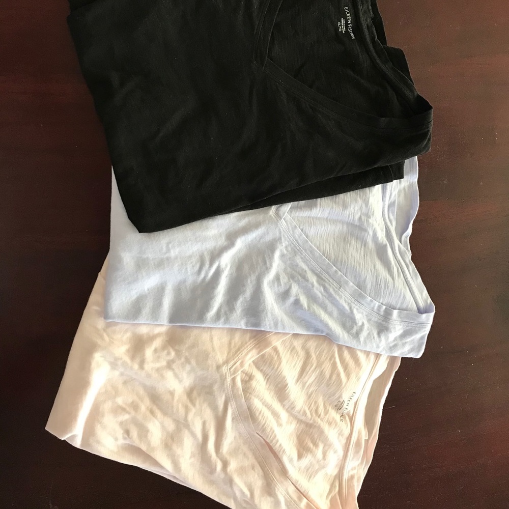 Eileen Fisher v-neck tees